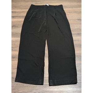 The Fold London Le Marais High Waisted Wide Leg Trousers Black Size 16 530152